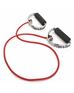 TheraBand Tubing with soft handles, Red, Medium, 1.21m, Retail pack