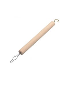 Button Hook and Zip Puller, Wooden Handle