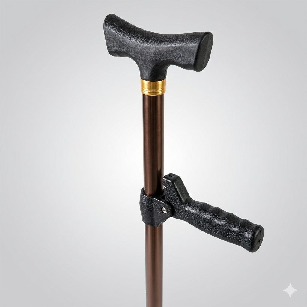 Days Sit to Stand Assist T-Handle Walking Stick with Lever, Bronze