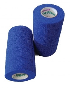 Co-Flex Cohesive Flexible Bandage, with Latex, 10.2cm x 4.6m, Blue, 18 Rolls