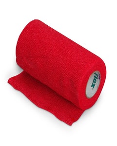 Co-Flex Cohesive Flexible Bandage, with Latex, 2.5cm x 4.6m, Red, 30 Rolls