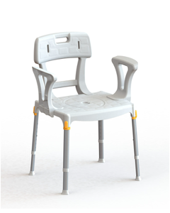 Commode Chair with Backrest and Armrest, black