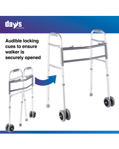 Days Bariatric Walker with Double 5" Wheels