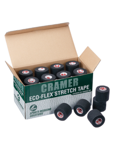 Cramer Eco-Flex Cohesive Tape, 2.5cm x 5.4m, Black, Box 48 Rolls
