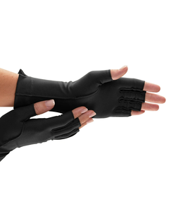 Isotoner Therapeutic Gloves (Black, Pairs), open finger