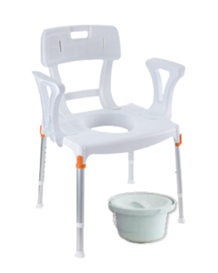 King Commode with Backrest, Armrest & Bucket