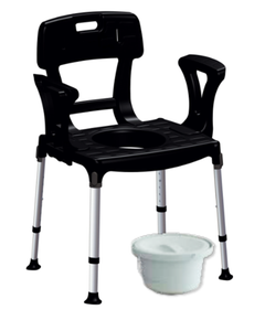 King Commode with Backrest, Armrest & Bucket