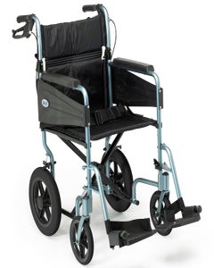 Escape Wheelchair, Transit Attendant Propelled, Standard, Silver Blue