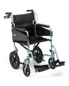Escape Wheelchair, Transit Attendant Propelled, Standard, Silver Blue