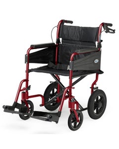 Escape Wheelchair, Transit Attendant Propelled, Standard, Ruby Red