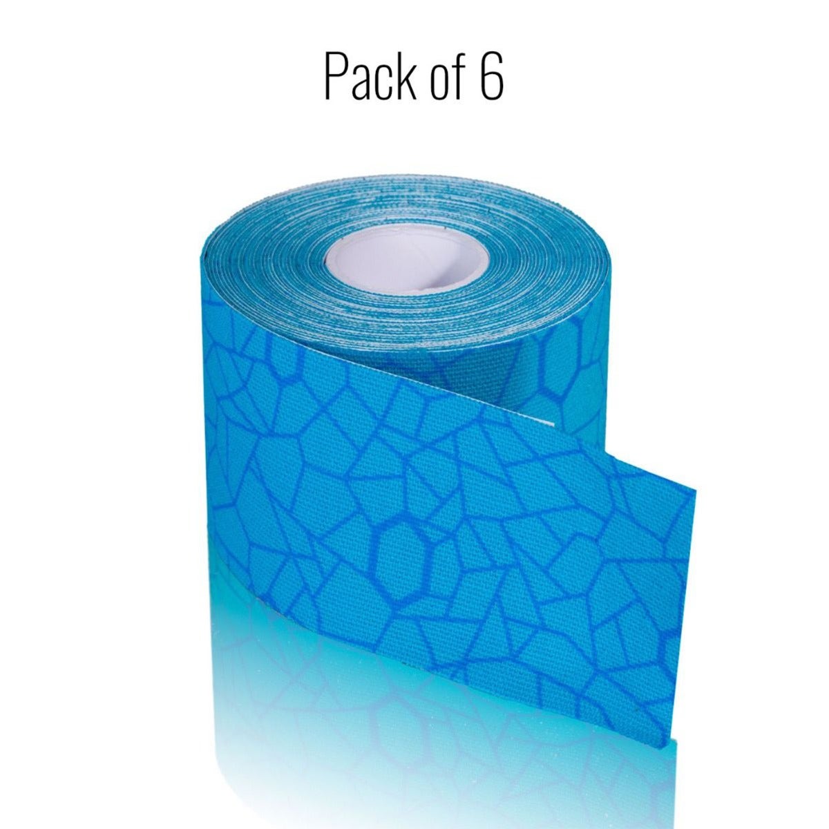 THERABAND Kinesiology Tape, 5.1cm x 5m, 6 Rolls, Blue-Blue