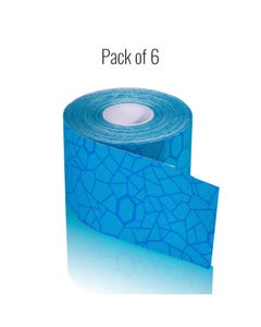 THERABAND Kinesiology Tape, 5.1cm x 5m, 6 Rolls, Blue-Blue