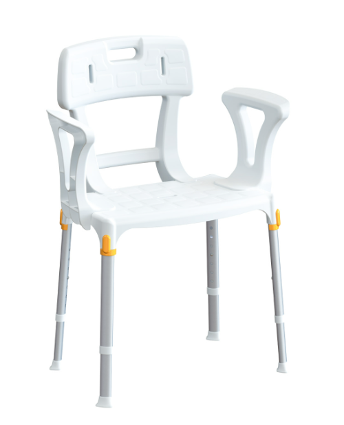 King Shower Seat with Back & Armrests, black